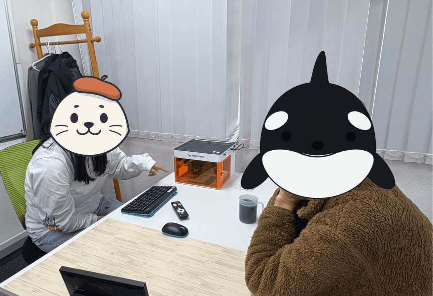 支援(モニターでの打ち合わせ中)の様子